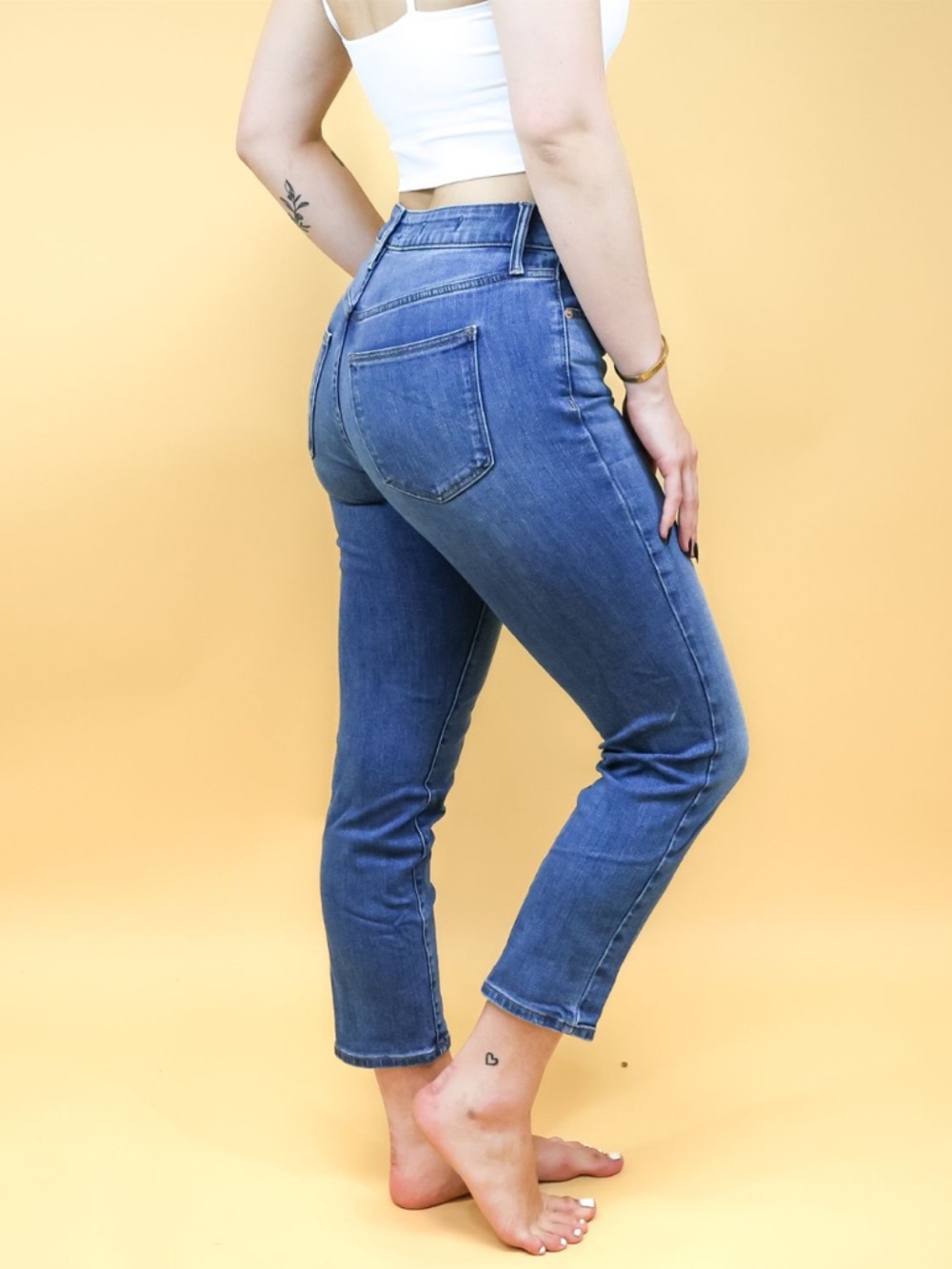 BDG Medium Blue High-Rise Cropped Slim Jeans